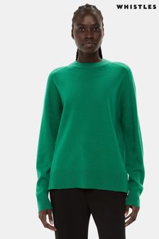 Whistles Green Wool Boyfriend Sweater (958219) | kr1,285