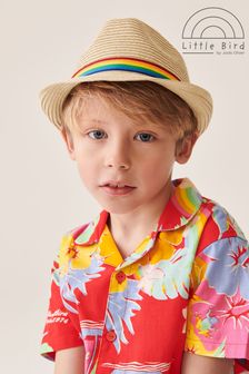 Little Bird by Jools Oliver Natural Rainbow  Striped Trilby Straw Hat (958291) | $19 - $22