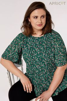Apricot Green Multi Ditsy Floral Angel Sleeve Tier Top (958336) | €21.50