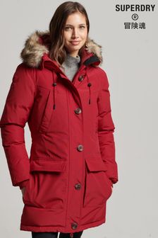 Superdry Red Rookie Down Parka Coat (958619) | €177