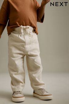 Ecru Cream Loose Fit Pull-On Linen Blend Trousers (3mths-7yrs) (958694) | HK$79 - HK$96