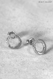 Mint Velvet Silver Tone Circle Studs Earrings (958718) | LEI 209