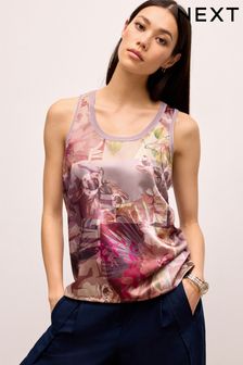 Purple Print Woven Mix Vest (958815) | KRW54,300