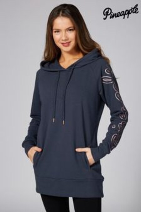Gris - Sudadera con capucha con logo y diseño largo de Pineapple (958841) | 43 €