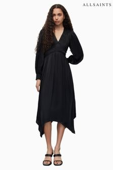 AllSaints Black Estelle Dress (958912) | SGD 579