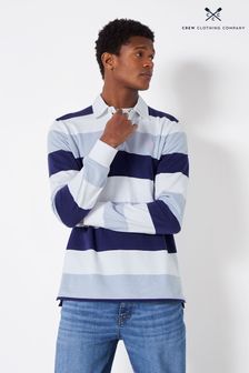 Crew Clothing Company Mid Blue Stripe Cotton Classic Rugby Shirt (959381) | €83