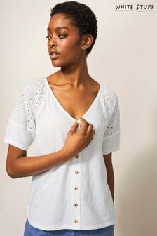White Stuff White Broderie Mix Two Way Top (959552) | €26