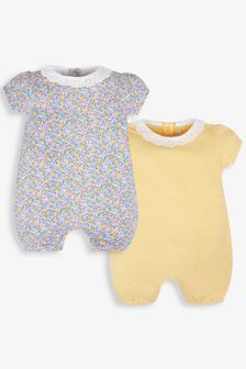 檸檬黃碎花 - Jojo Maman Bébé2件裝可愛嬰兒連身褲 (959680) | NT$1,400