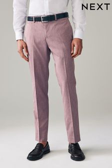 Pink Tailored Fit Trimmed Plain Suit Trousers (960068) | LEI 233