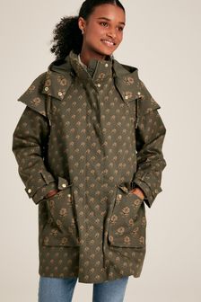 Joules Edinburgh Green Premium Waterproof Hooded Raincoat (960497) | AED882