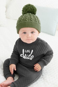 Baby Little Dude Quilted Sweatshirt And Jogger Set (0mths-2yrs)