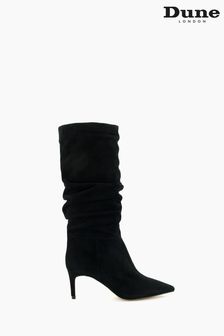 Dune London Slouch Ruched Suede Heeled Boots (960607) | $246