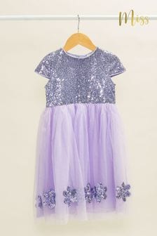Miss Pink Sequin Top Waterfall Tulle Dress (960791) | kr700