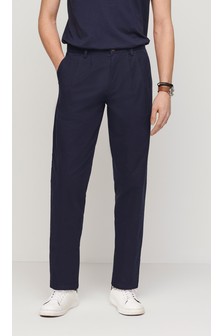 Navy Twin Pleat Slim Tapered Stretch Chinos (960838) | ₪ 56