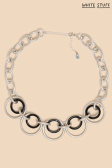 White Stuff Silver Tone Yara Circular Link Necklace