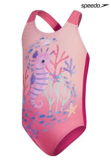Speedo Girls Pink Digital Printed Swimsuit (961174) | $22