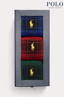 Pack de regalo - Set de calcetines deportivos de cuadros rojos Polo Ralph Lauren (961181) | 64 €