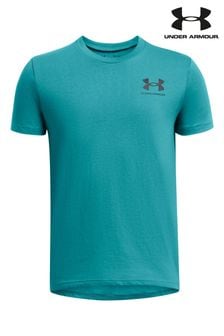 Under Armour Teal Blue Boys Youth Sportstyle Left Chest Logo T-Shirt (961290) | €22.50