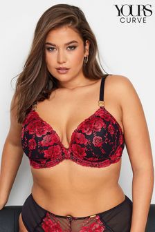 Yours Curve Red Hallie Embroided Padded Bra (961367) | LEI 203