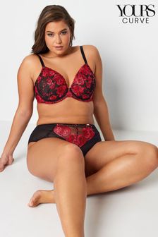 Yours Curve Red Hallie Embroidery Underwired Non Padded Bra (961411) | €41