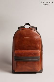 Ted Baker Brown Waxy Leather Mix Backpack (961554) | R4,290