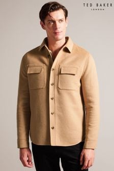 Ted Baker Natural Dalch Long Sleeve Splittable Wool Shirt (961620) | AED1,047