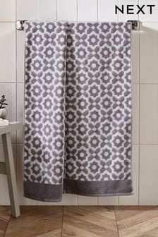 Grey Tile Geo Towel 100% Cotton (961866) | kr120 - kr380