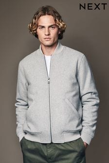 Mens Grey Bomber Jackets Cotton Mix Bomber Jackets Next Luxembourg