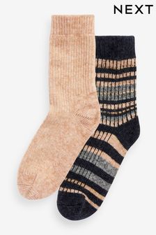 Navy Stripe Thermal Blend Ankle Socks 2 Pack (961993) | AED24