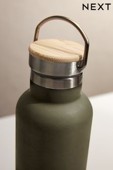 أخضر - زجاجة مشروبات بغطاء بامبو (962010) | 46 ر.س