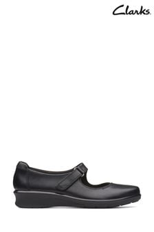 Clarks Black Leather Hope Henley Shoes (962076) | €89