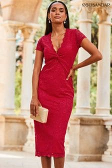 Sosandar Red Short Sleeve Lace Dress (962104) | 115 €