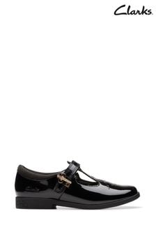 Clarks Black Wide Fit (G) Patent Lock Shine Shoes (962124) | €52 - €57