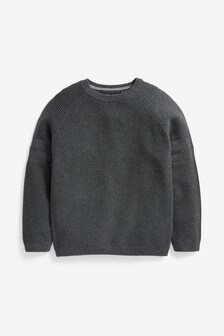 Pull ras du cou texturé (3-16 ans)