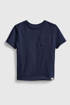 Gap Navy Blue Pocket Short Sleeve Crew Neck T-Shirt (12mths-5yrs) (962448) | 40 zł
