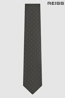Reiss Charcoal Liam Silk Polka Dot Tie (962484) | SGD 132