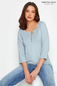 Long Tall Sally Blue Henley Top (962651) | AED122