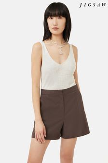 Jigsaw Linen Cotton V Neck Vest (962800) | $130