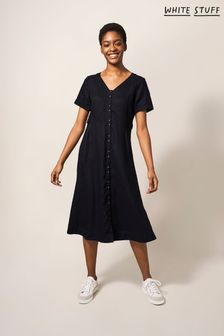 Черное льняное платье миди White Stuff Ivy (962962) | €54