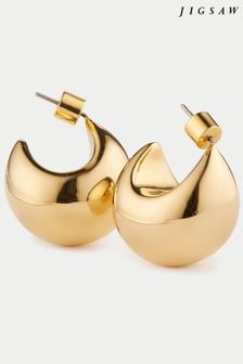 זהב - Jigsaw Chunky Dome Earrings (963108) | ‏277 ‏₪