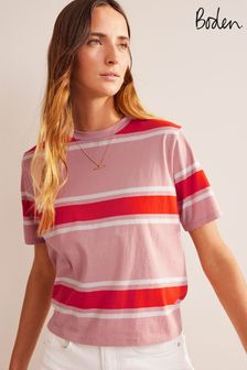 Boden Pink Boxy Stripe T-Shirt (963415) | €21.50
