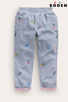 Modra - Boden podložene hlače iz rebrastega žameta (963628) | €47 - €55