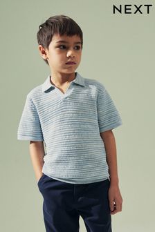 Blue Polo Short Sleeve Trophy Neck Jumper (3-16yrs) (964151) | AED63 - AED87