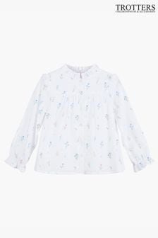 Trotters London Frances Floral Cotton Ruffle White Blouse (964167) | OMR26 - OMR29