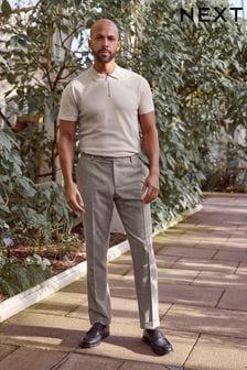 Neutral Slim Fit Textured Suit Trousers (964322) | $62