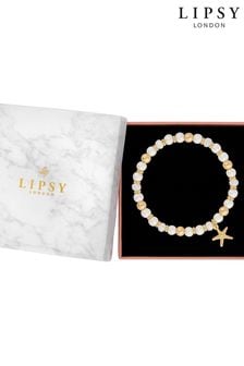 Lipsy Jewellery Gold Tone Beaded Charm Gift Boxed Coastal Bracelet (964490) | HK$257