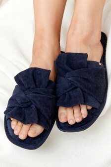 Chaussons mules à nœud