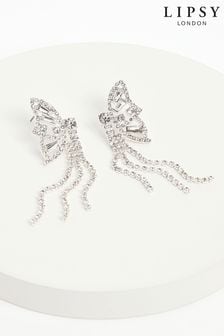 Lipsy Jewellery Silver Tone Crystal Statement Butterfly Earrings (964830) | 128 SAR