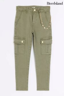 River Island Green Girls Skinny Cargo Jeans (965086) | $55 - $81