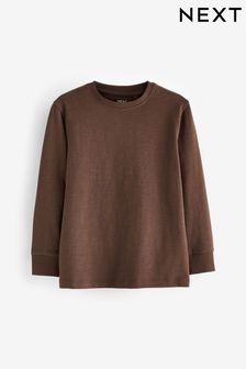 Marron chocolat - T-shirt confortable à manches longues (3-16 ans) (965102) | €4 - €7